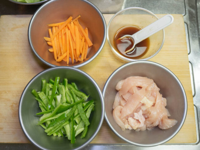 食材の下ごしらえをした写真