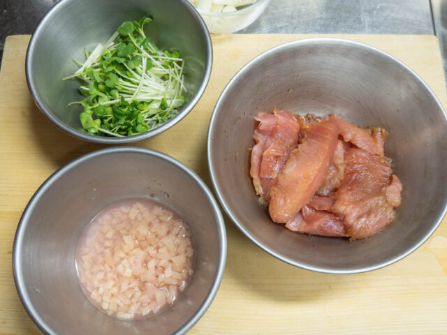食材の下ごしらえをした写真