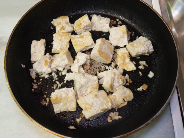 豆腐を焼いた写真