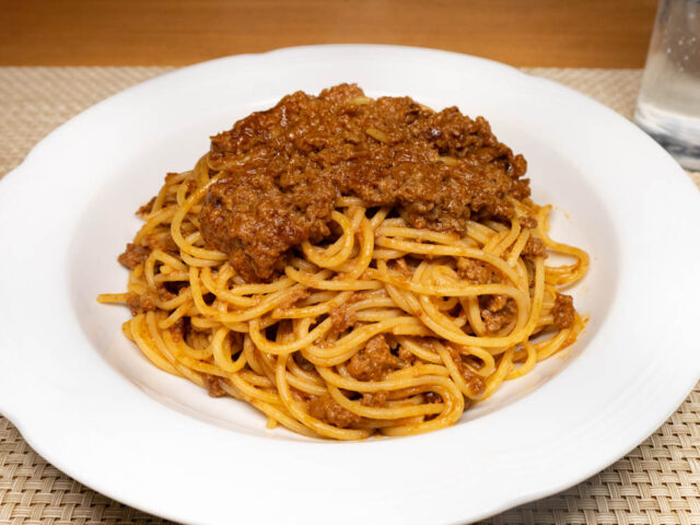 金のハンバーグのパスタ
