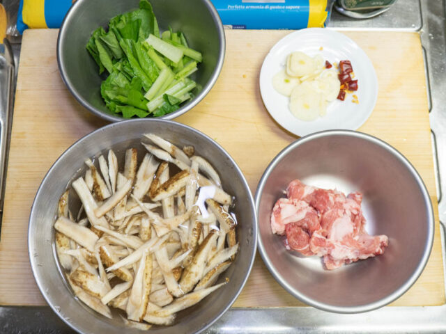 食材の下ごしらえをした写真