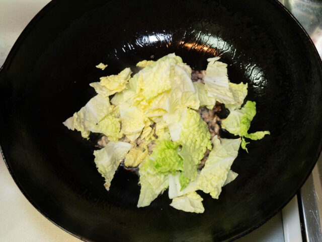 白菜を加えた写真