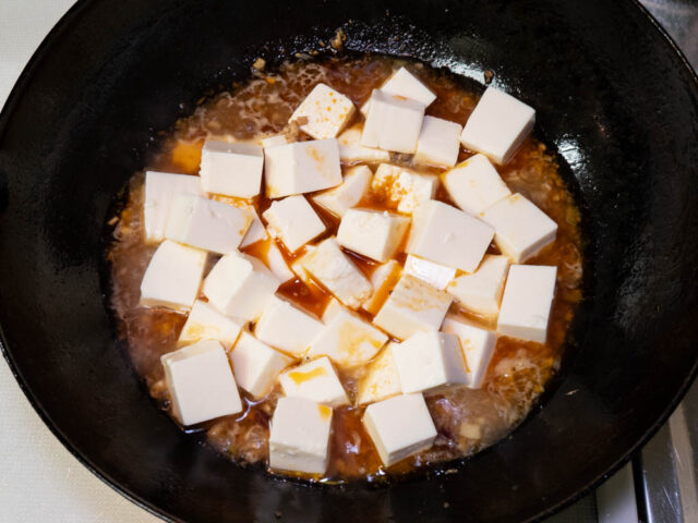 水と豆腐を加えた写真