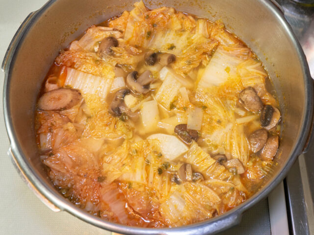 ピンが下がってからふたを開けた写真