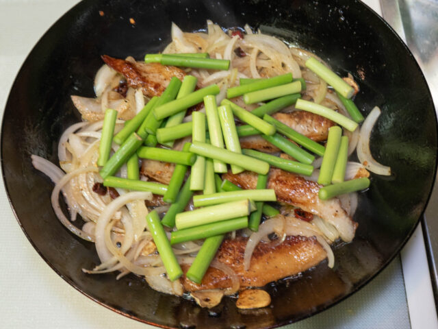 ニンニクの芽を加えた写真