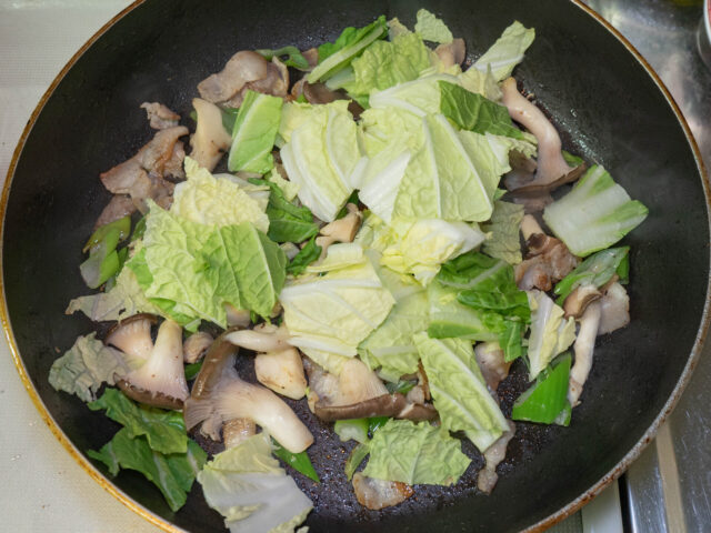 白菜を加えた写真