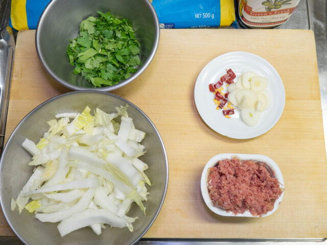 食材の下ごしらえをした写真