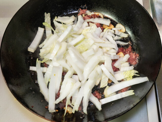 白菜を加えた写真