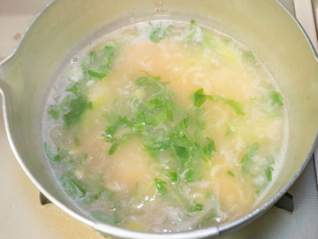 スープにとろみをつけた写真