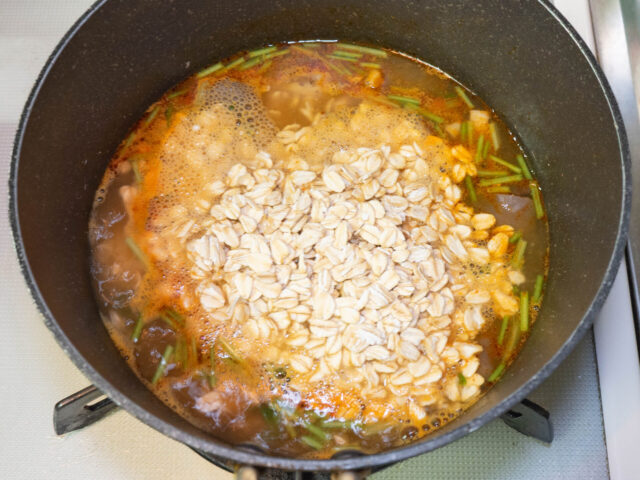 オートミールを加えた写真