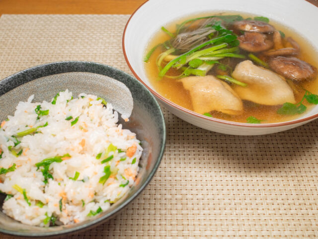 芹鍋と芹ご飯