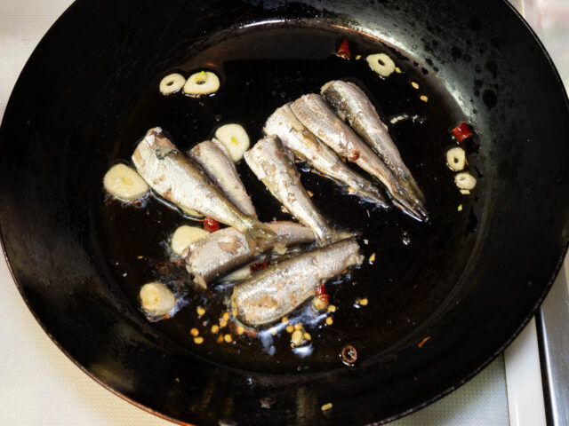 オイルサーディンを加えた写真