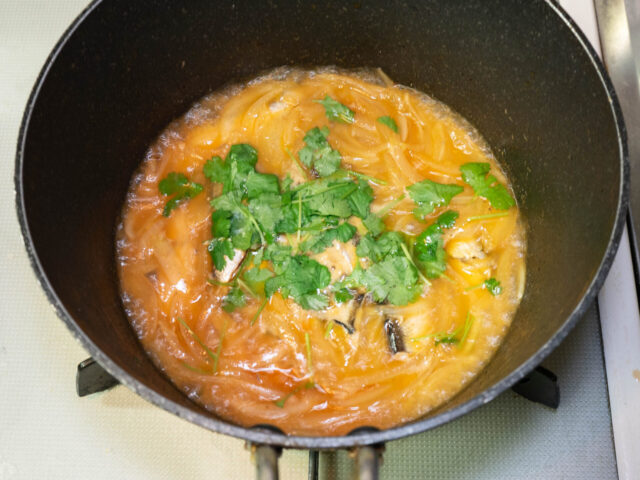 パクチーを加えた写真