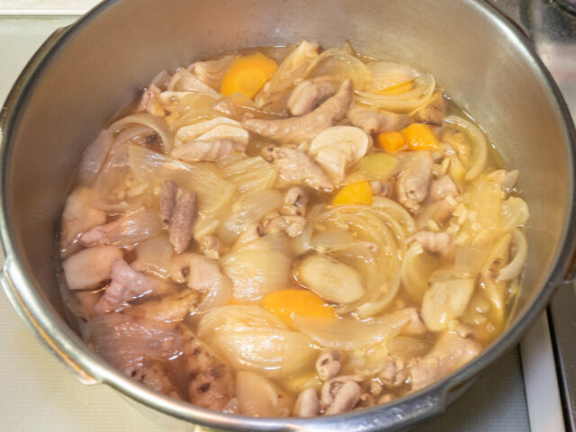 加圧後にふたを開けた写真