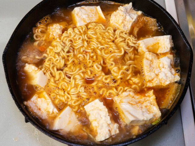 豆腐を加えた写真