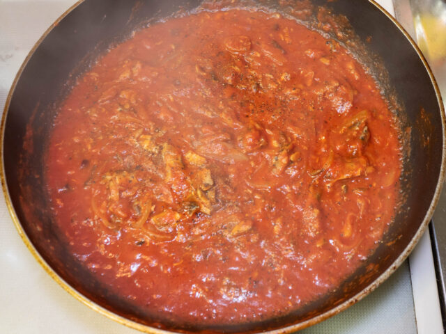 ソース完成の写真