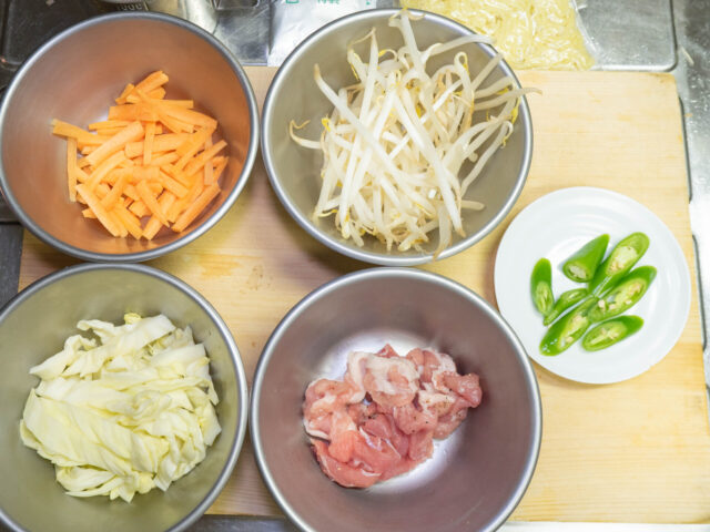 食材の下ごしらえをした写真