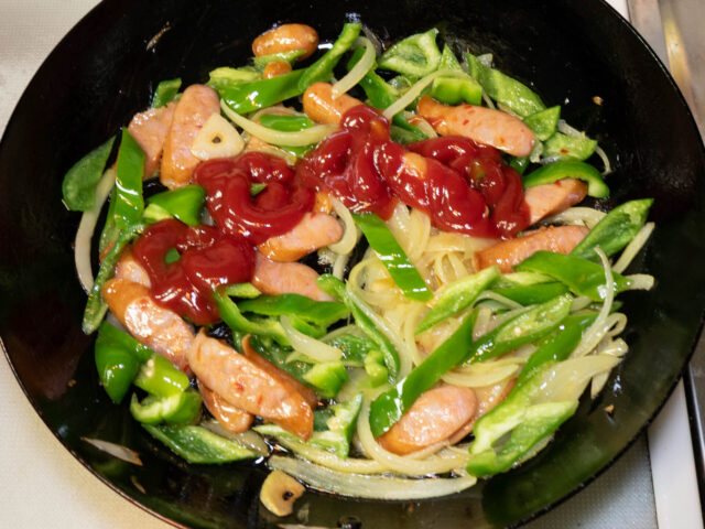 トマトケチャップを加えた写真