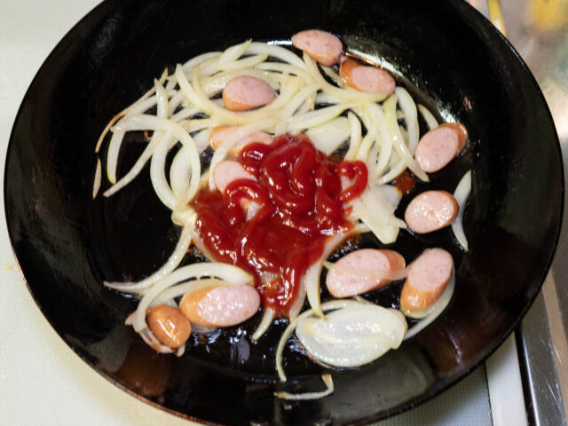 トマトケチャップを加えた写真