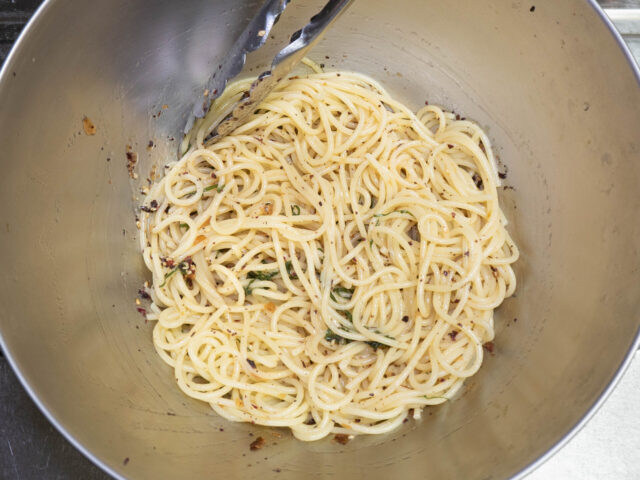 パスタをあえた写真