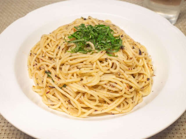 梅おかかふりかけのパスタ