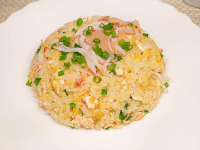 明太子とカニカマのチャーハン